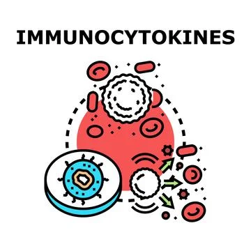 Immunocytokines concept promoting immune system health Stock Illustration