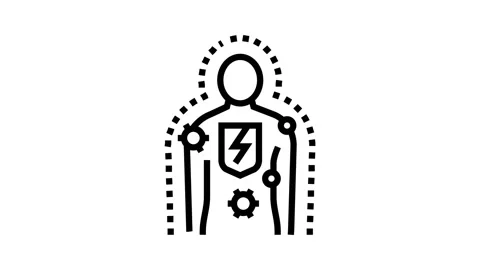 Immunodeficiencies human line icon animation Stock Footage 224328717