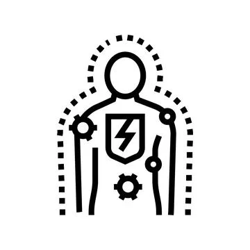 Immunodeficiencies human line icon vector illustration Illustrazione stock