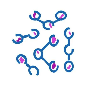 Immunological molecules representing antibody or antigen structures Stock Illustration