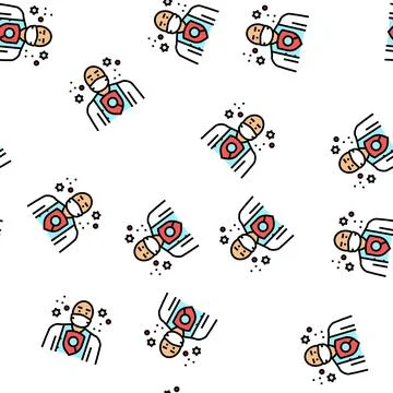 Immunologist hiv aids vector seamless pattern Stock Illustration