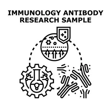 Immunology research developing antibody protection concept 库存插图