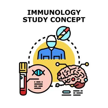 Immunology study concept presenting medical research themes Stock Illustration