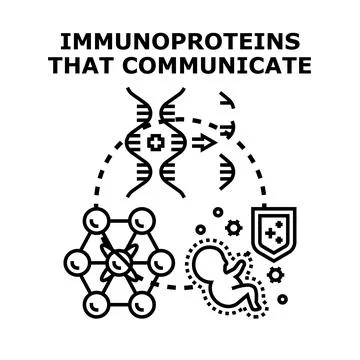 Immunoproteins communicating immunity through molecular structures Illustrazione stock