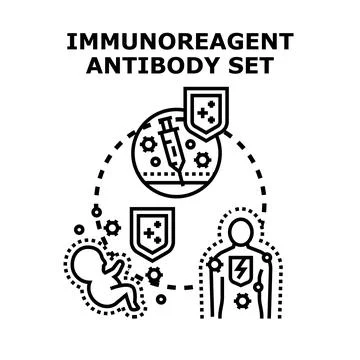 Immunoreagent antibody creating immunity protective shield Stock Illustration