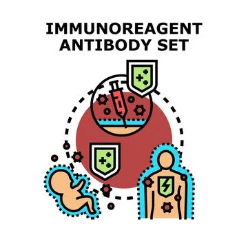Immunoreagent antibody creating immunity protective shield Stock Illustration