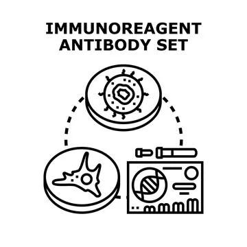 Immunoreagent antibody set concept vector illustration Illustrazione stock