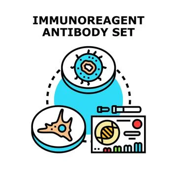 Immunoreagent antibody set concept vector illustration Stock Illustration