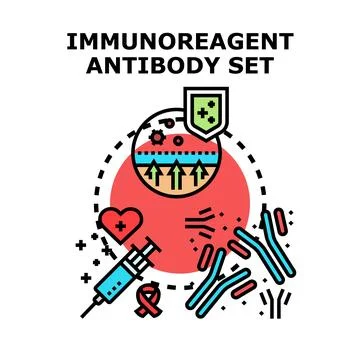 Immunoreagent antibody set developing immunity concept 스톡 일러스트
