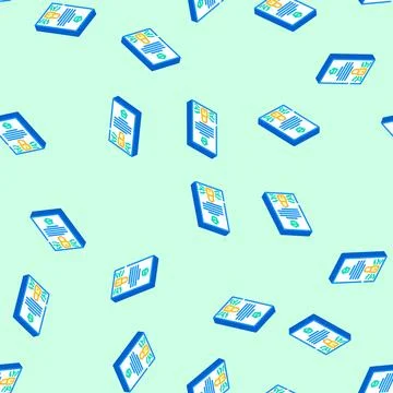 Immutable record decentralized application isometric icon seamless pattern Stock-Illustration