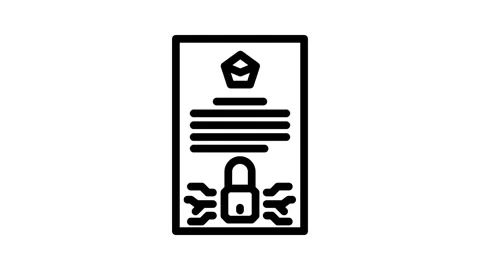 Immutable record decentralized application line icon animation Stock Footage 326751551