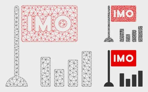 IMO Bar Chart Vector Mesh Network Model and Triangle Mosaic Icon イラスト素材