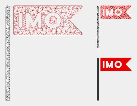 IMO Flag Vector Mesh 2D Model and Triangle Mosaic Icon Stock Illustration