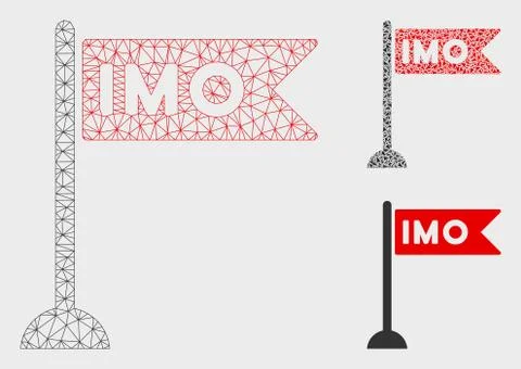IMO Flag Vector Mesh Carcass Model and Triangle Mosaic Icon Illustrazione stock