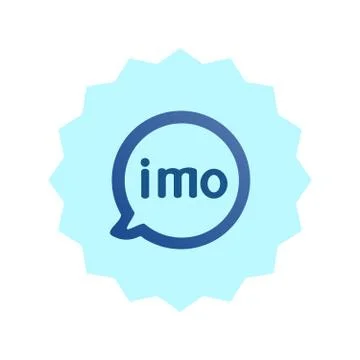 Imo logo. Imo free video calls and chat app logo. Imo video calls and chat ap Stock Illustration