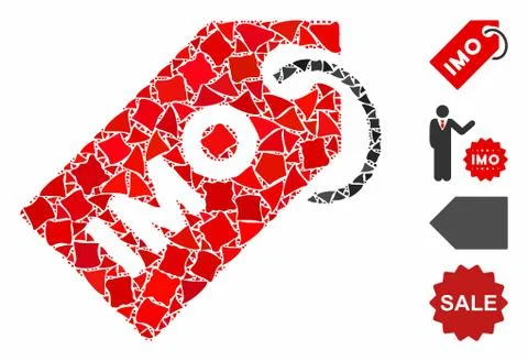 IMO tag Mosaic Icon of Bumpy Elements Stock Illustration