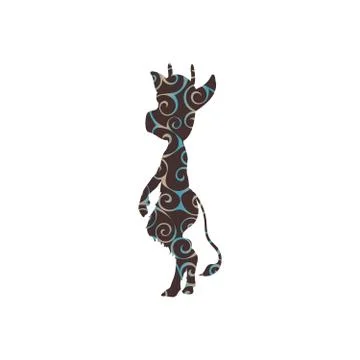 Imp pattern silhouette ancient mythology fantasy Illustrazione stock
