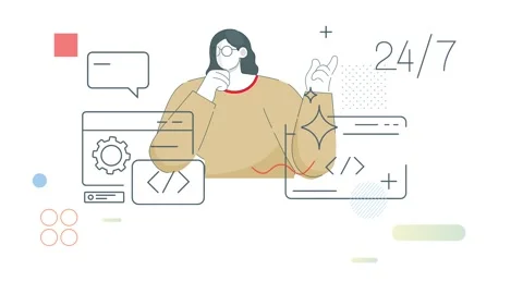 Impact of AI Assisted Application Development - Animated Illustration Stock Footage 308257634