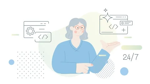 Impact of AI Assisted Application Development - Animated Illustration Stock Footage 308257664