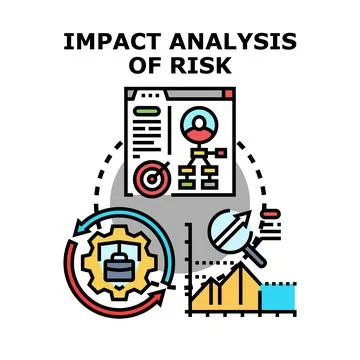 Impact analysis of risk management and assessment Stock Illustration
