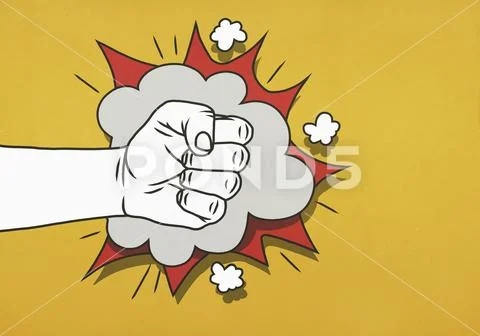 Impact of angry fist Stock Illustration