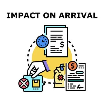 Impact on arrival concept on delivery process Stock Illustration