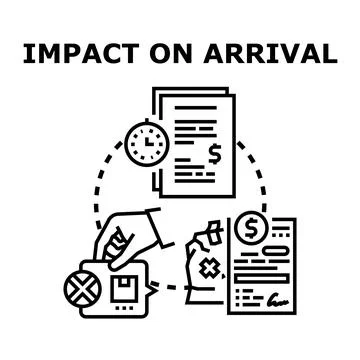 Impact on arrival concept on delivery process Stock Illustration