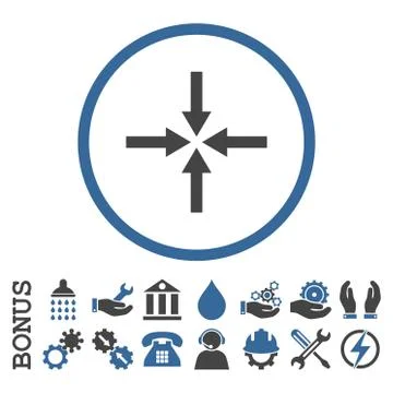 Impact Arrows Flat Rounded Vector Icon With Bonus Illustrazione stock