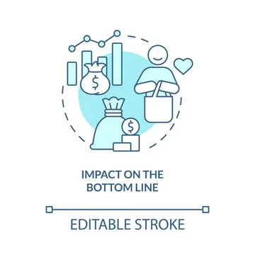 Impact on bottom line turquoise concept icon Stock Illustration