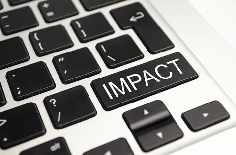 Impact button on keyboard - business concept Stock Photos