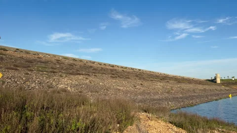 Impact Of Climate Change In Monte Da Rocha Reservoir, Portugal Video stock 265597065