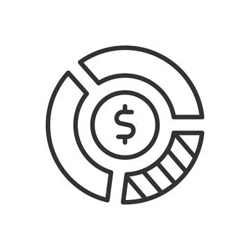 Impact of the dollar, icon in line design. Dollar, impact, currency, money Stock-Illustration