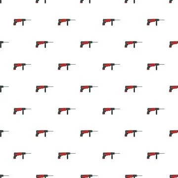 Impact drill machine tool seamless pattern background Illustrazione stock