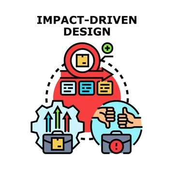 Impact driven design concept developing successful solutions Stock Illustration