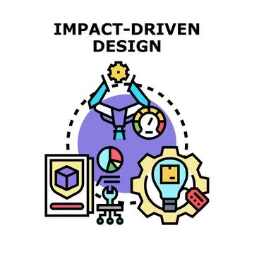 Impact driven design concept visualizing development process Stockillustratie