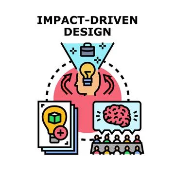 Impact driven design process generating innovative solutions 库存插图