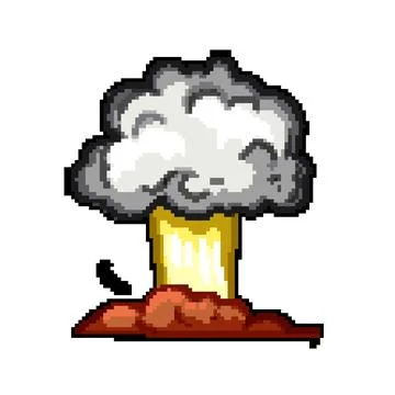 Impact explosion effect pixel art vector illustration Stock Illustration
