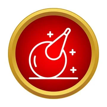 Impact force collision striking a red round icon Stock Illustration