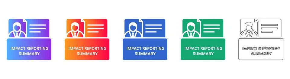 Impact Reporting Summary Profile Icons Stockillustratie
