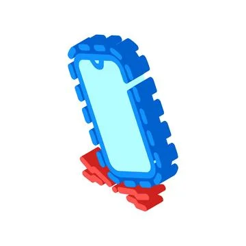 Impact resistant casing isometric icon vector illustration Stock Illustration
