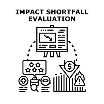 Impact shortfall evaluation for business risk assessment Stock Illustration