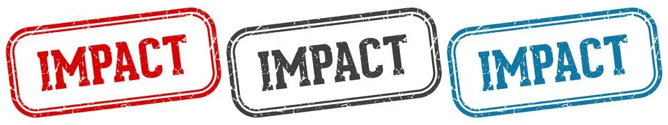 Impact stamp. impact rectangular stamp set isolated on white background 스톡 일러스트