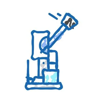 Impact testing materials engineering icon doodle illustration Illustrazione stock