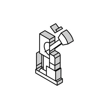 Impact testing materials engineering isometric icon vector illustration イラスト素材