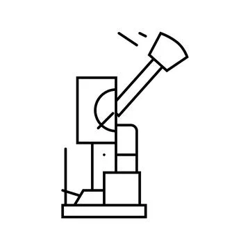 Impact testing materials engineering line icon vector illustration 스톡 일러스트