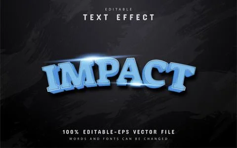 Impact text, 3d blue stye text effect Ilustración de archivo