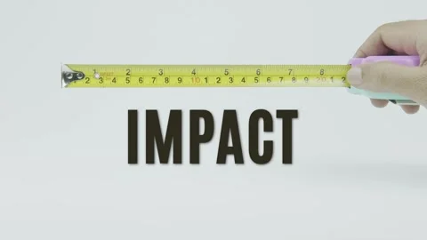 Impact text or word and tape measure on a white background Stock Footage 302075563