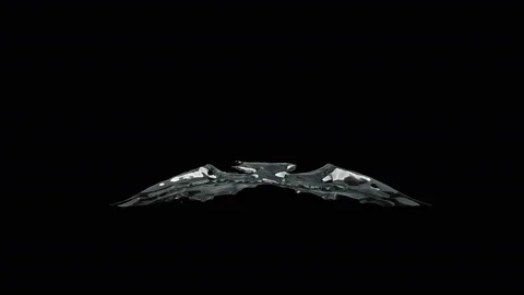 Impact of two streams of water in slow motion on a black background Stock Footage 132651825