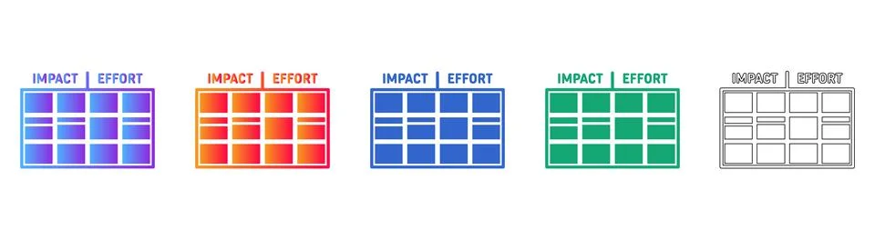 Impact vs Effort Prioritization Matrix Illustration Stock Illustration