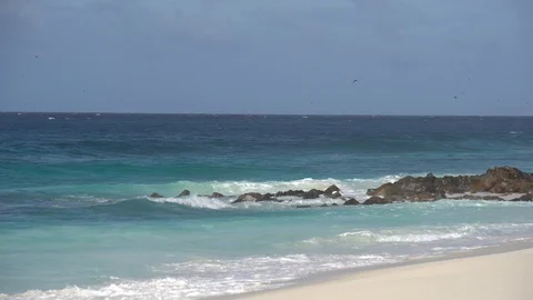 The impact of the waves on the cliffs or shoreline 13 Stock Footage 108775927